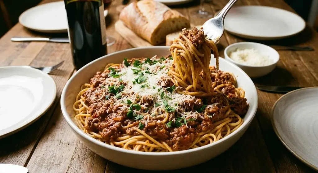 Spaghetti with Meat Sauce (Serves 4 - 6)